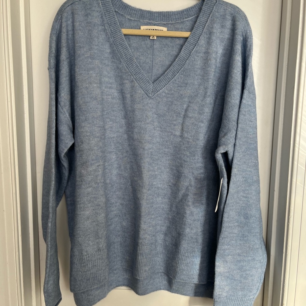 NWT Lucky Brand Light Blue V-Neck Sweater